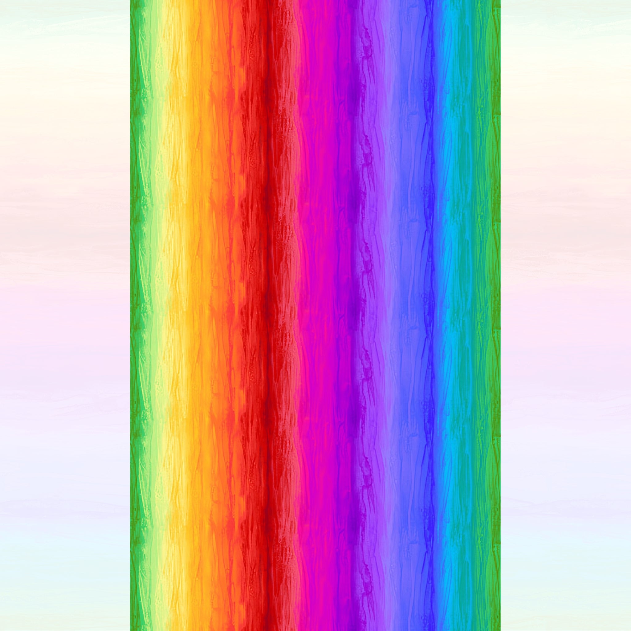 Painted rainbow ombré stripe digital print green yellow orange red pink fuchsia purple blue turquoise fabric for feature quilts sashing backgrounds and bold patchwork sewing projects