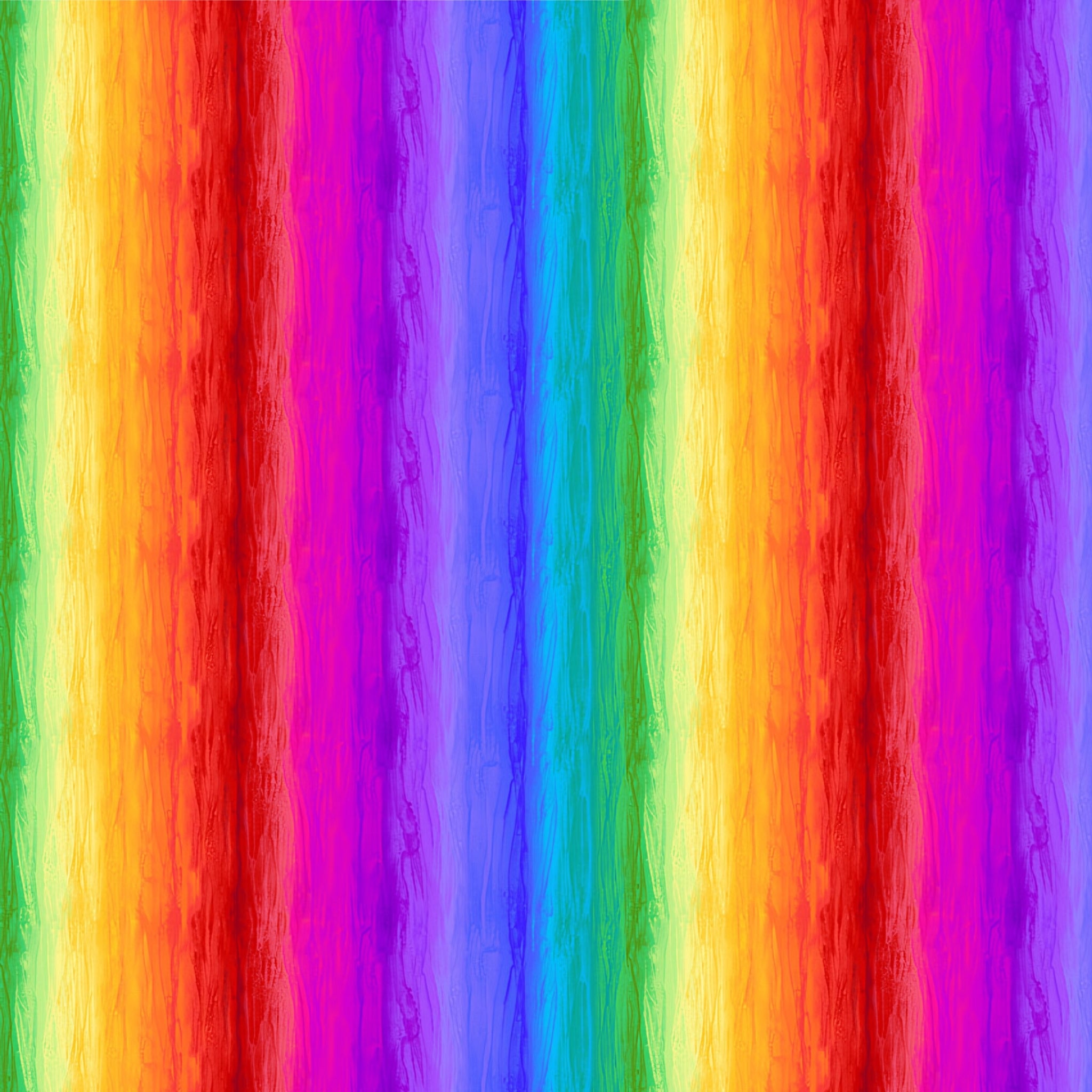 Painted rainbow ombré stripe digital print green yellow orange red pink fuchsia purple blue turquoise fabric for feature quilts sashing backgrounds and bold patchwork sewing projects