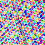 Watercolour rainbow triangle geometric blender red orange yellow green blue purple pink turquoise white background digital print fabric for children's quilts triangle blocks and bags