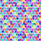 Watercolour rainbow triangle geometric blender red orange yellow green blue purple pink turquoise white background digital print fabric for children's quilts triangle blocks and bags