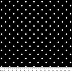Black fabric with white polka dots blender for quilt backgrounds, sashing and patchwork sewing projects