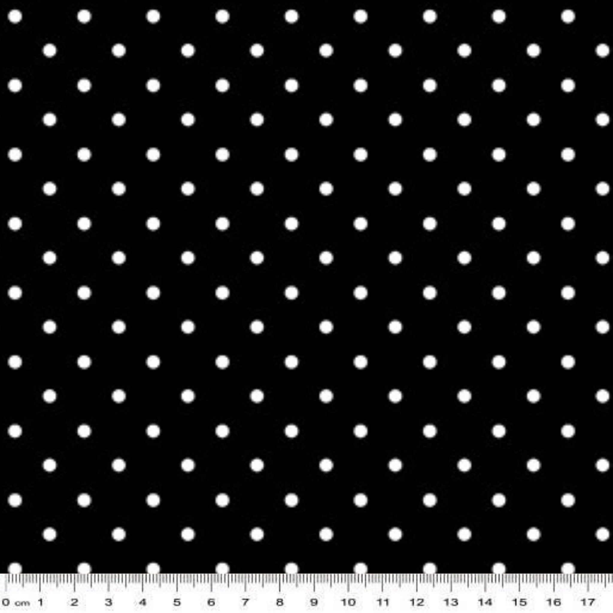Black fabric with white polka dots blender for quilt backgrounds, sashing and patchwork sewing projects