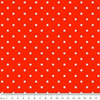 Red fabric with white polka dots blender for quilt backgrounds, sashing and patchwork sewing projects