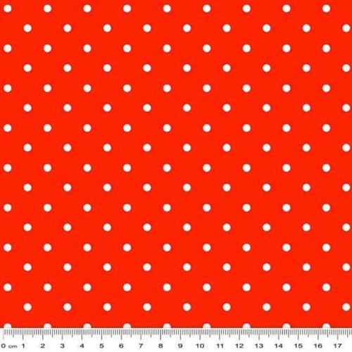 Red fabric with white polka dots blender for quilt backgrounds, sashing and patchwork sewing projects