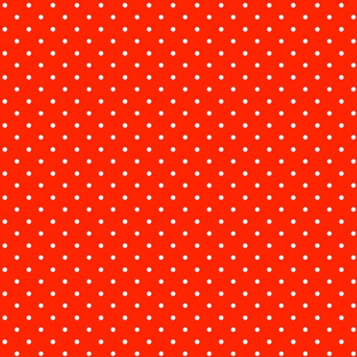 Red fabric with white polka dots blender for quilt backgrounds, sashing and patchwork sewing projects
