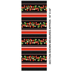 Strawberry stripe black fabric with red strawberries polka dots for quilt borders and patchwork sewing projects