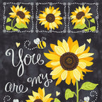 You Are My Sunshine sunflower panel black chalkboard quilting cotton for garden lovers wall hangings kids sewing and sunflower gifts