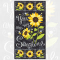 You Are My Sunshine sunflower panel black chalkboard quilting cotton for garden lovers wall hangings kids sewing and sunflower gifts