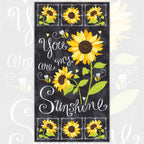 You Are My Sunshine sunflower panel black chalkboard quilting cotton for garden lovers wall hangings kids sewing and sunflower gifts
