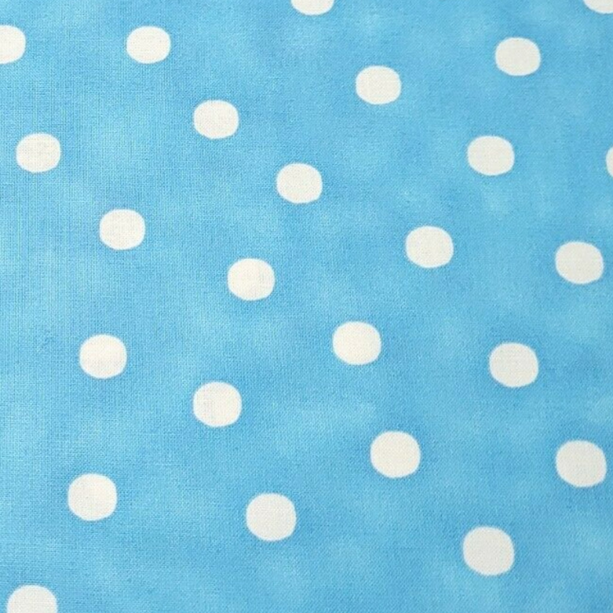 Turquoise white polka dot fabric for girls quilts children's quilts summer quilts and patchwork sewing projects Loralie Harris Designs