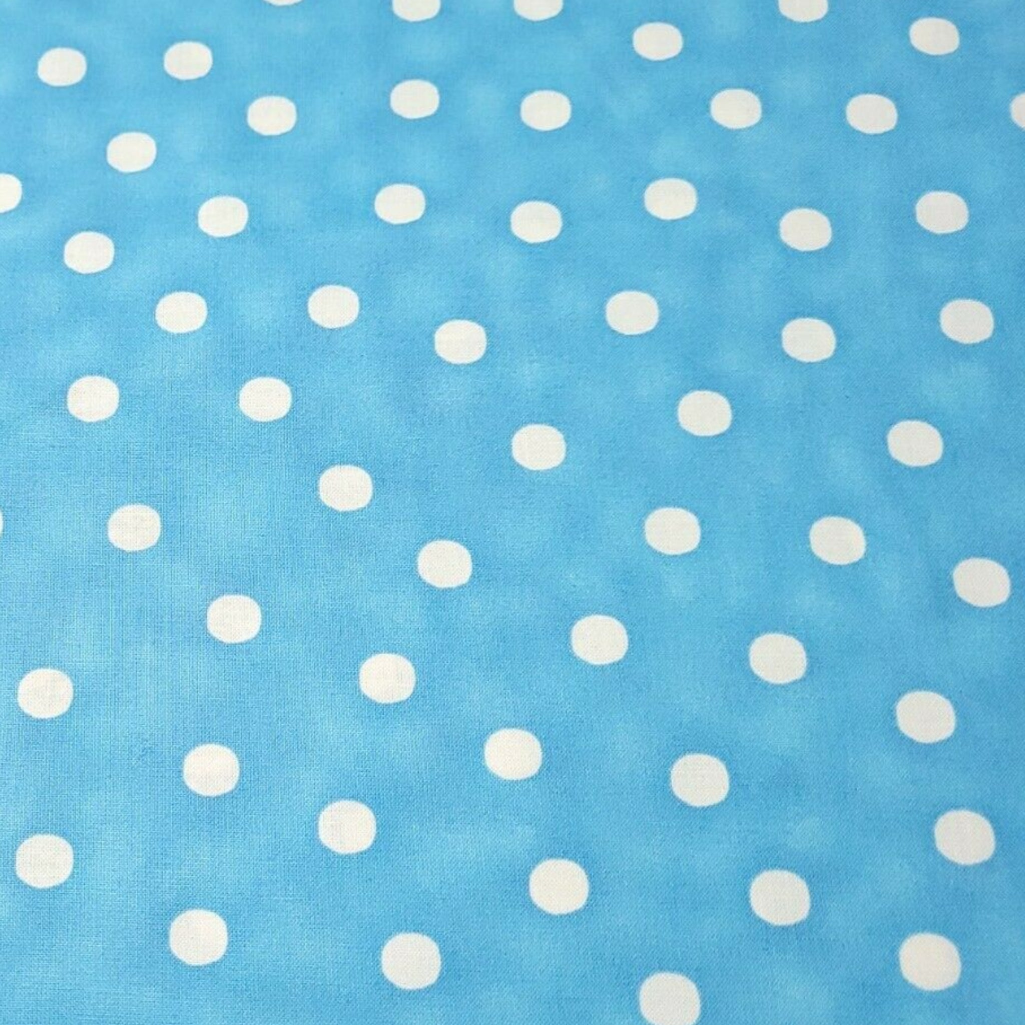 Turquoise white polka dot fabric for girls quilts children's quilts summer quilts and patchwork sewing projects Loralie Harris Designs