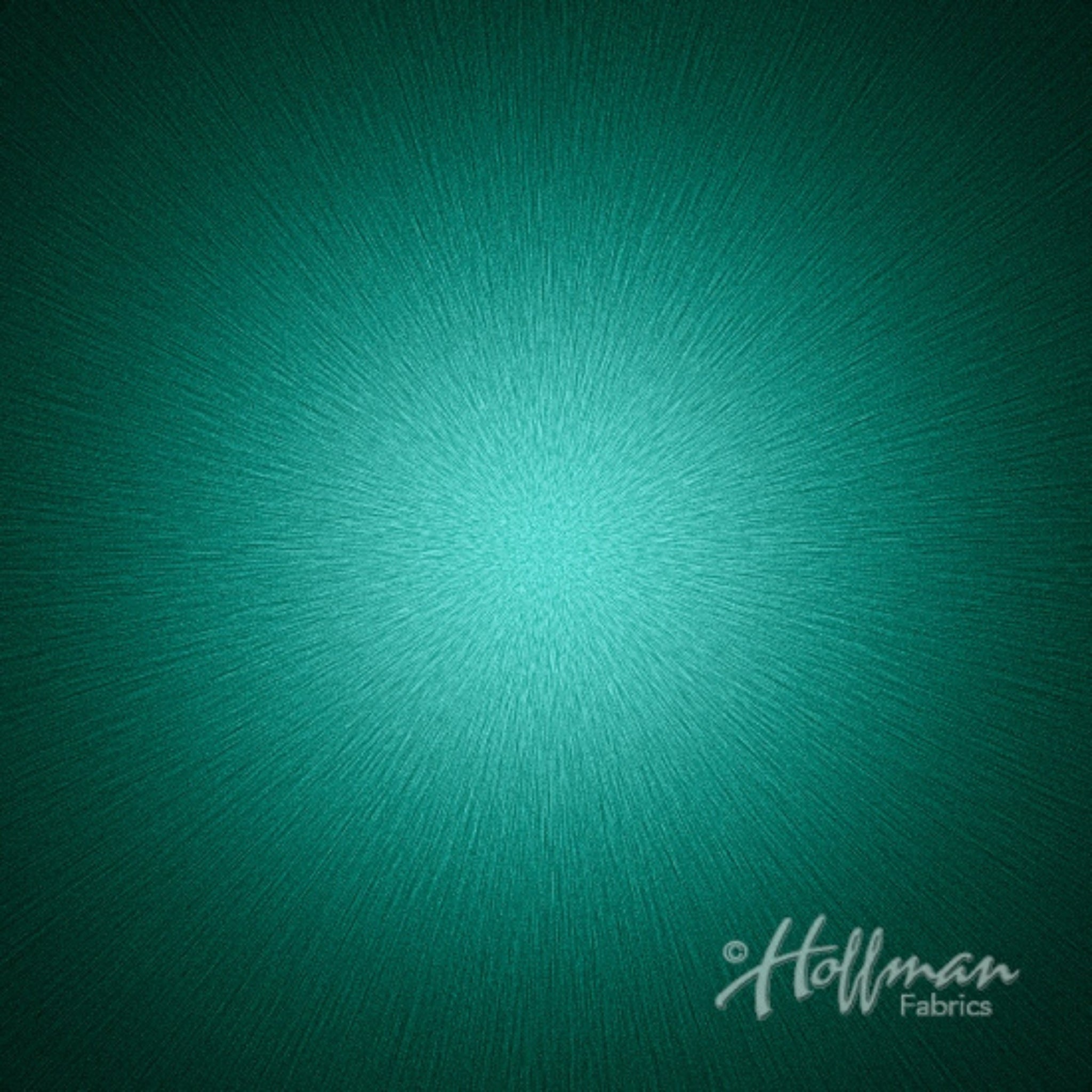 Starburst emerald green digital print panel fabric for statement quilts and wall hangings