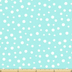 Irregular white dots aqua blender fabric for beach quilts bags children's patchwork sewing projects Susybee