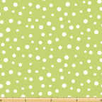 Irregular white dots medium green blender fabric for kids quilts patchwork sewing projects Susybee