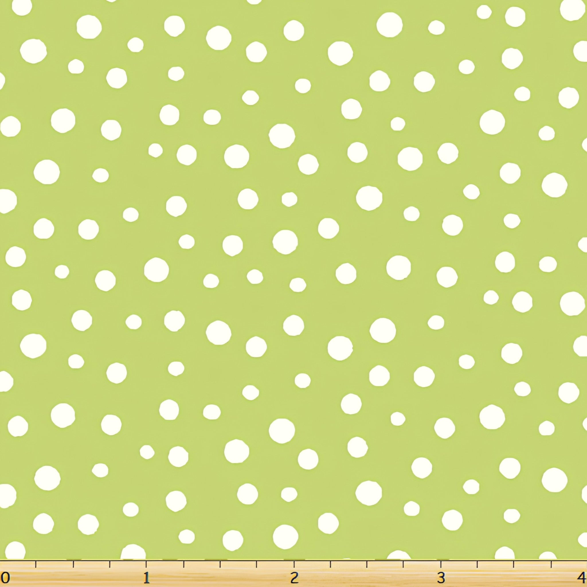 Irregular white dots medium green blender fabric for kids quilts patchwork sewing projects Susybee