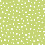 Irregular white dots medium green blender fabric for kids quilts patchwork sewing projects Susybee