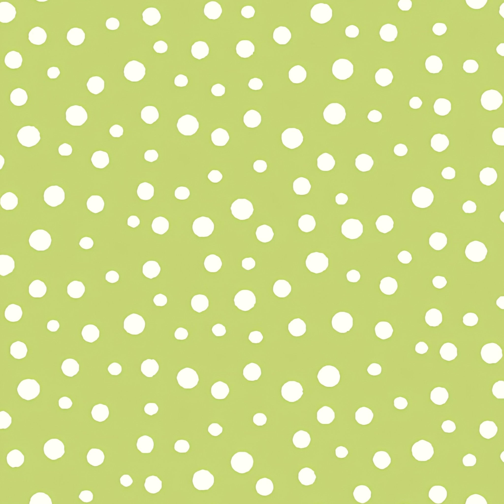 Irregular white dots medium green blender fabric for kids quilts patchwork sewing projects Susybee