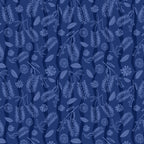 Bottlebrush blossoms eucalyptus leaves gum nuts tonal blue fabric for Australian-themed quilts tote bags and cushions