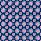 Pink gum blossoms teal geometric tiles navy fabric for Australian-themed quilts tote bags and cushions