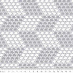 White grey sheep geo repeat soft grey fabric for baby quilts nursery décor and patchwork sewing projects