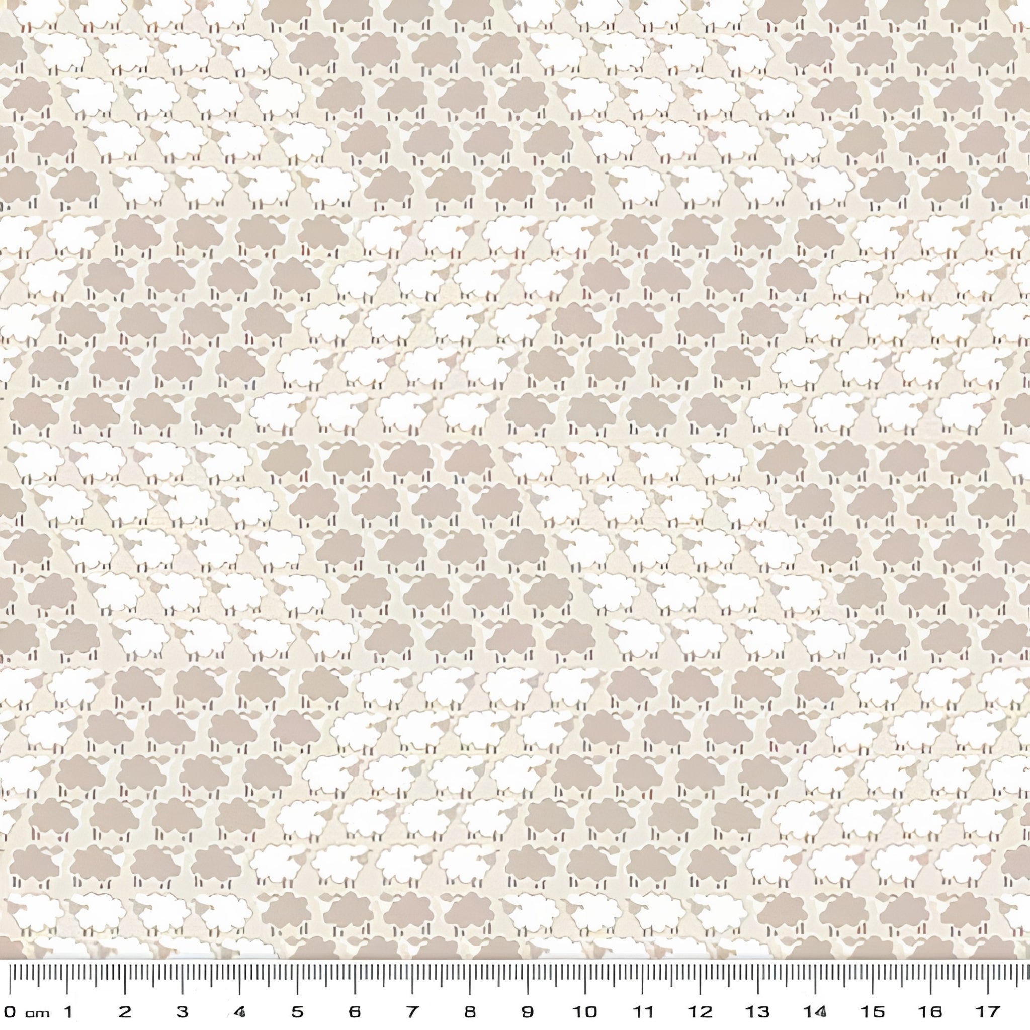 White taupe brown sheep geo repeat cream fabric for baby quilts nursery décor and patchwork sewing projects