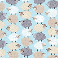 Fluffy stacked white taupe grey sheep varied wool textures aqua fabric for baby quilts nursery décor and patchwork sewing projects