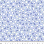 Tiny tossed white periwinkle blue sheep soft blue fabric for baby quilts nursery décor and patchwork sewing projects
