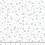 Tiny tossed white grey sheep crisp white fabric for baby quilts nursery décor and patchwork sewing projects