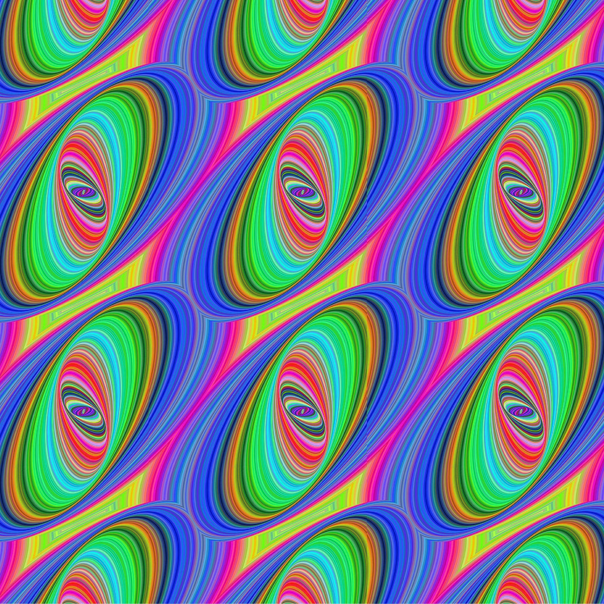 Psychedelic rainbow spirals digital print in vibrant multi colours for modern quilts and patchwork sewing projects
