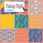Taking Flight fabric bundle 7 fat quarters magpie bird floral botanical cotton quilting patchwork FQ collection