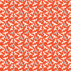 Flying bird fabric red background magpie silhouette flock print cotton for Australiana quilting patchwork projects