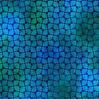 Packed fan-shaped leaves teal emerald green cobalt blue deep navy background digitally printed blender quilting fabric Jason Yenter In The Beginning Fabrics
