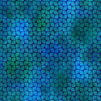 Packed fan-shaped leaves teal emerald green cobalt blue deep navy background digitally printed blender quilting fabric Jason Yenter In The Beginning Fabrics