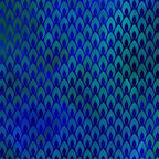 Packed teardrop flame shapes teal cobalt emerald mermaid scale peacock feather effect digitally printed blender quilting fabric Jason Yenter In The Beginning Fabrics