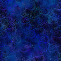 Art Nouveau floral scrolls feathery leaves cobalt violet blue midnight navy digitally printed blender quilting fabric Jason Yenter In The Beginning Fabrics