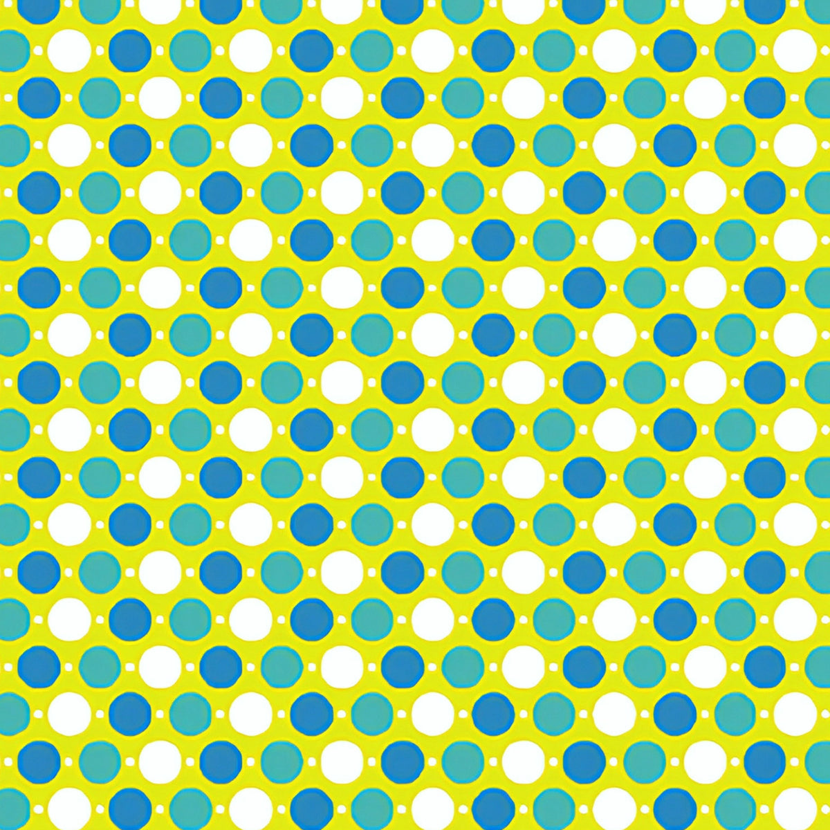 Blue teal white polka dots lime green spot coordinate quilting fabric for patchwork backgrounds sashing and quilting projects