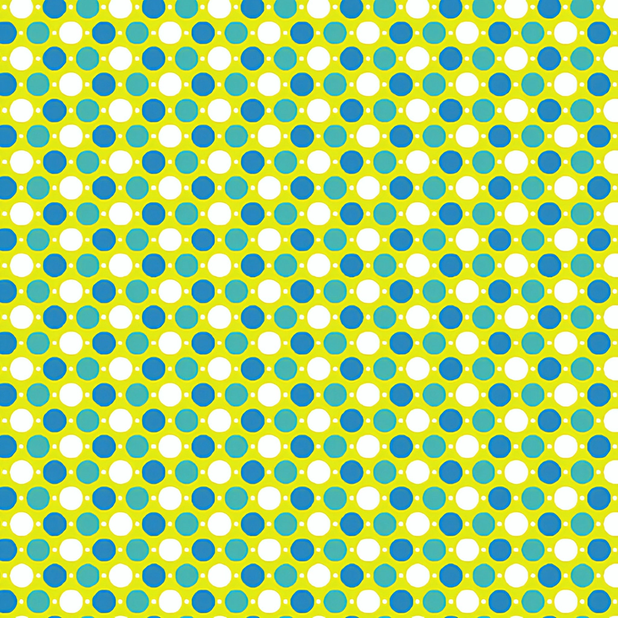 Blue teal white polka dots lime green spot coordinate quilting fabric for patchwork backgrounds sashing and quilting projects