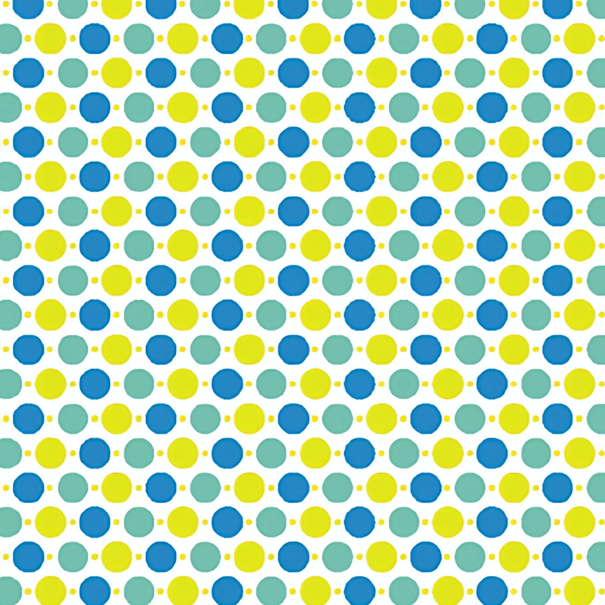 Blue teal lime green polka dots white spot coordinate quilting fabric for patchwork backgrounds sashing and quilting projects
