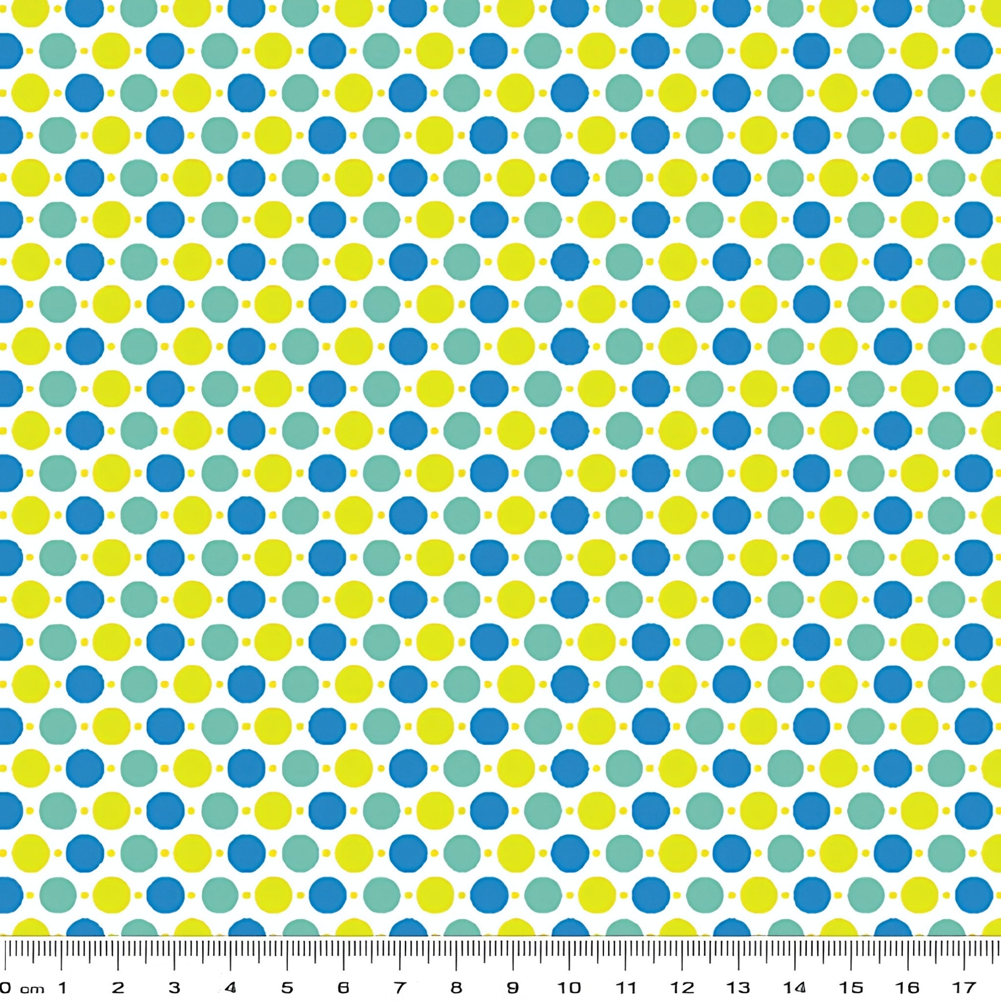Blue teal lime green polka dots white spot coordinate quilting fabric for patchwork backgrounds sashing and quilting projects