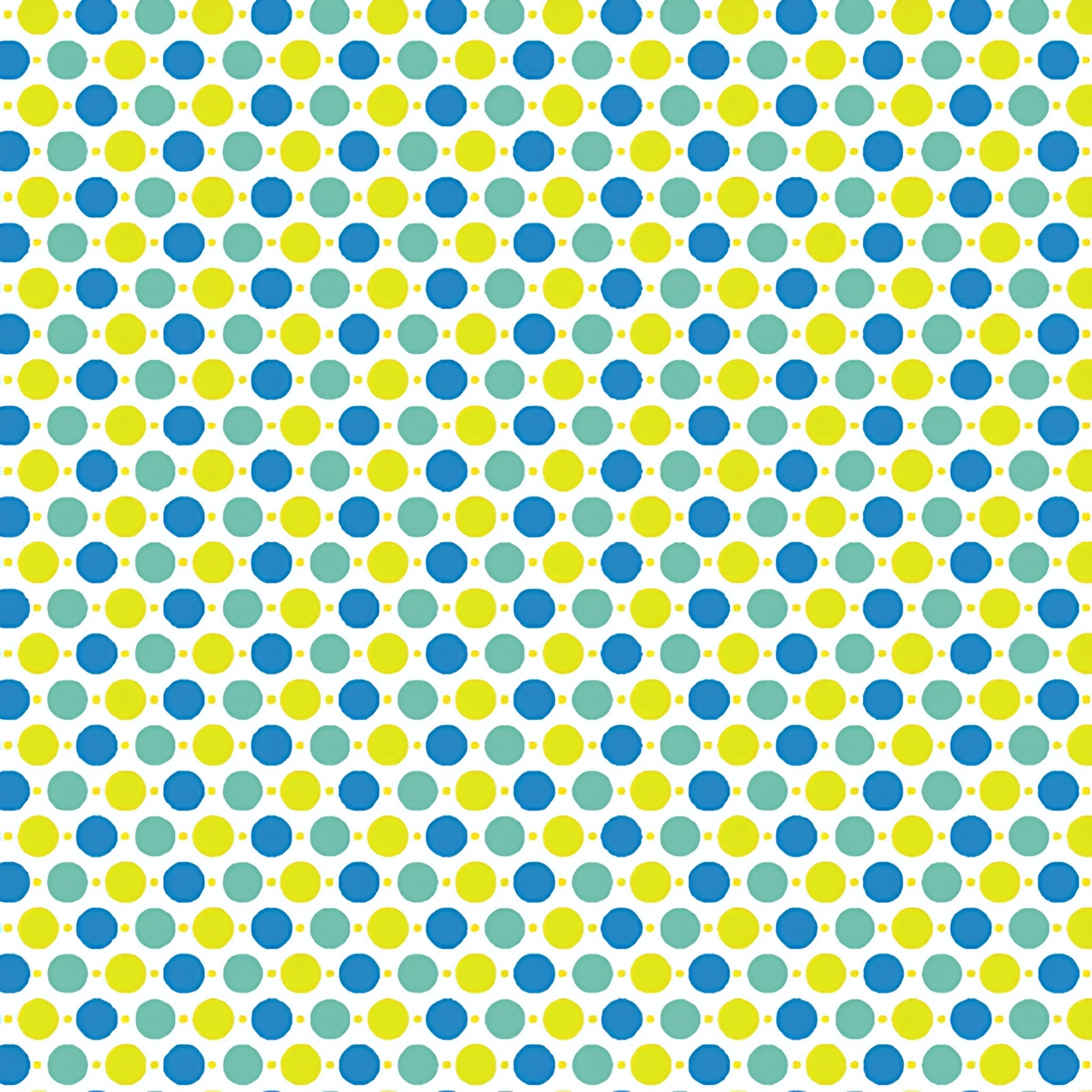 Blue teal lime green polka dots white spot coordinate quilting fabric for patchwork backgrounds sashing and quilting projects