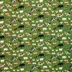 Farm animals fabric cows sheep pigs chickens green pasture fabric for children's quilts nursery décor and farm-themed projects