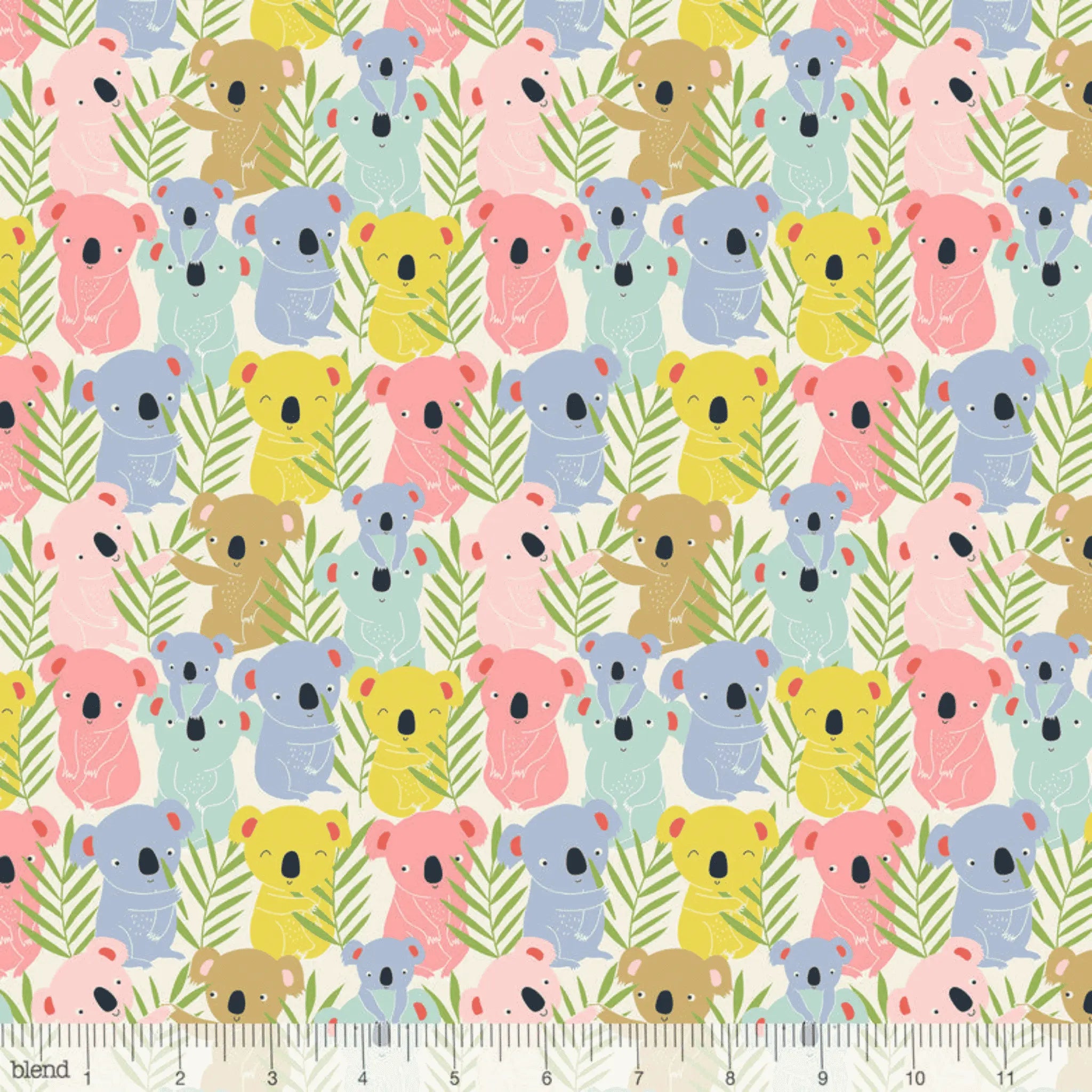 Tree Huggers Lazy Days Koalas Ivory - Maude Asbury Blend Fabrics - Three Wishes Patchwork Fabric