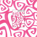 Me and My Sister triangular swirls pink white fabric for baby quilts and patchwork