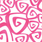 Me and My Sister triangular swirls pink white fabric for baby quilts and patchwork