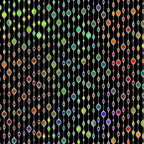 Rainbow jewel bead vertical stripes green orange red blue purple yellow on black digitally printed quilting fabric Jason Yenter In The Beginning Fabrics