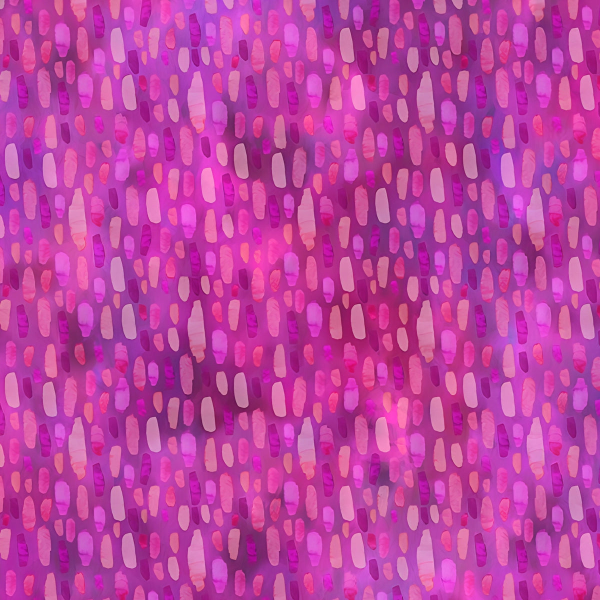 Scattered oval brushstroke dashes pink blush peach magenta vibrant fuchsia purple background digitally printed blender quilting fabric Jason Yenter In The Beginning Fabrics