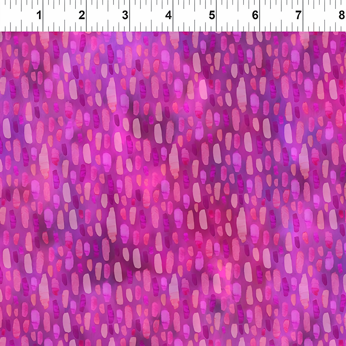 Scattered oval brushstroke dashes pink blush peach magenta vibrant fuchsia purple background digitally printed blender quilting fabric Jason Yenter In The Beginning Fabrics