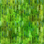 Scattered oval brushstroke dashes forest emerald lime pale mint vivid grass green background digitally printed blender quilting fabric Jason Yenter In The Beginning Fabrics