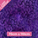 Packed tonal circles varying sizes violet lavender deep indigo dark purple background galaxy effect digitally printed blender quilting fabric Jason Yenter In The Beginning Fabrics