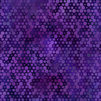 Packed tonal circles varying sizes violet lavender deep indigo dark purple background galaxy effect digitally printed blender quilting fabric Jason Yenter In The Beginning Fabrics